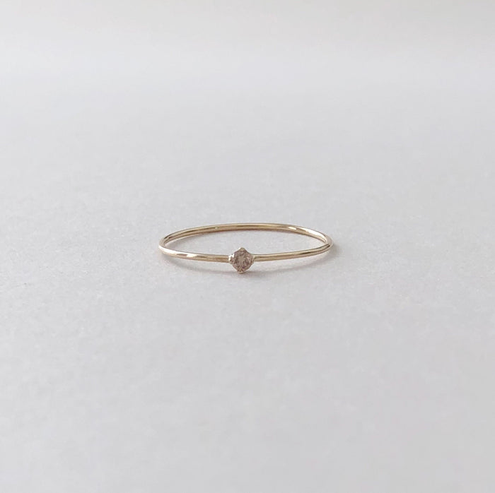 Tiny Champagne Diamond Ring