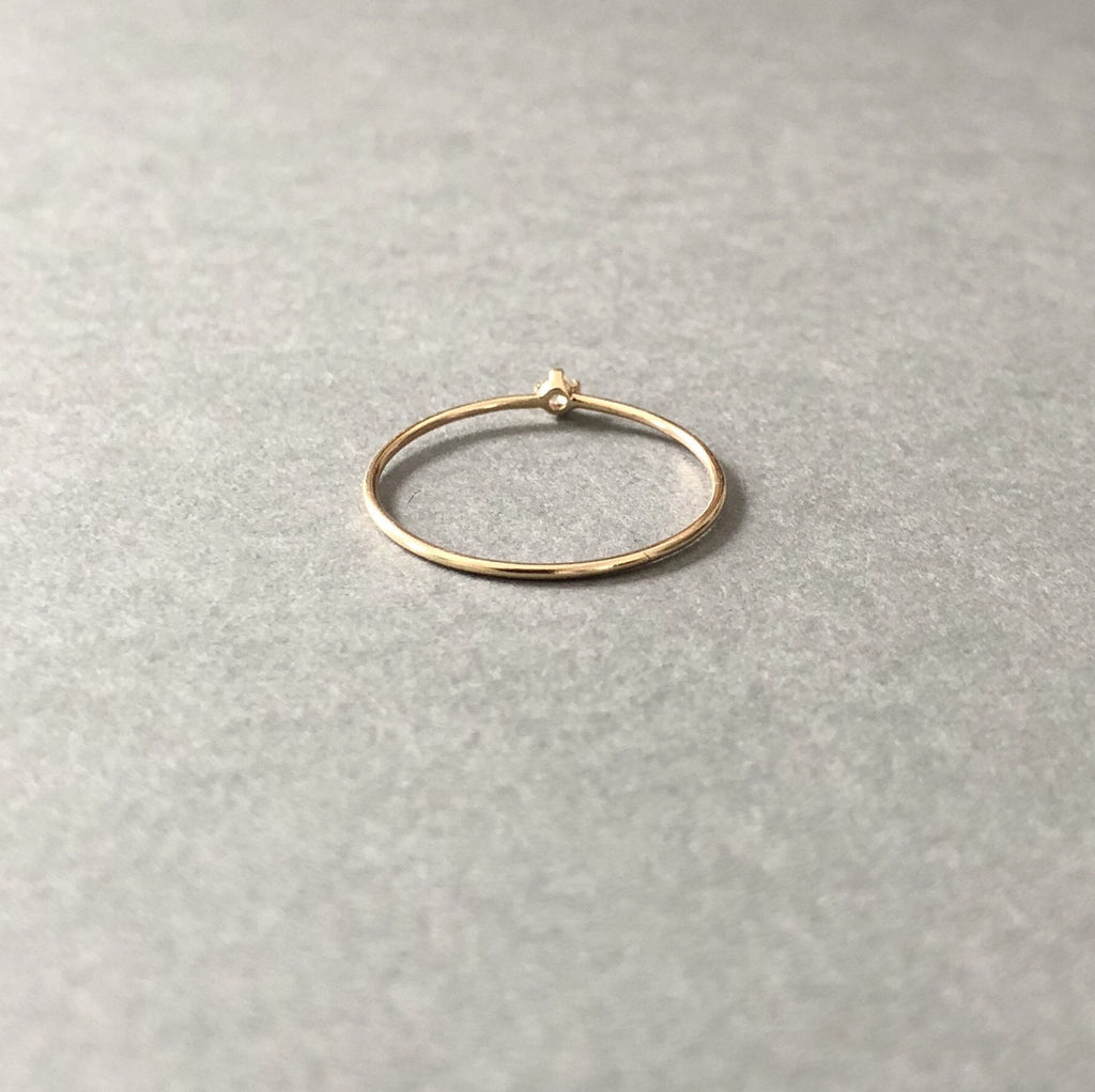 Tiny White Diamond Ring
